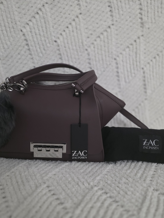 ZAC Zac Posen Handbags - ZAC Zac Posen Plum-Deep Purple Leather Satchel with Silver Hardware